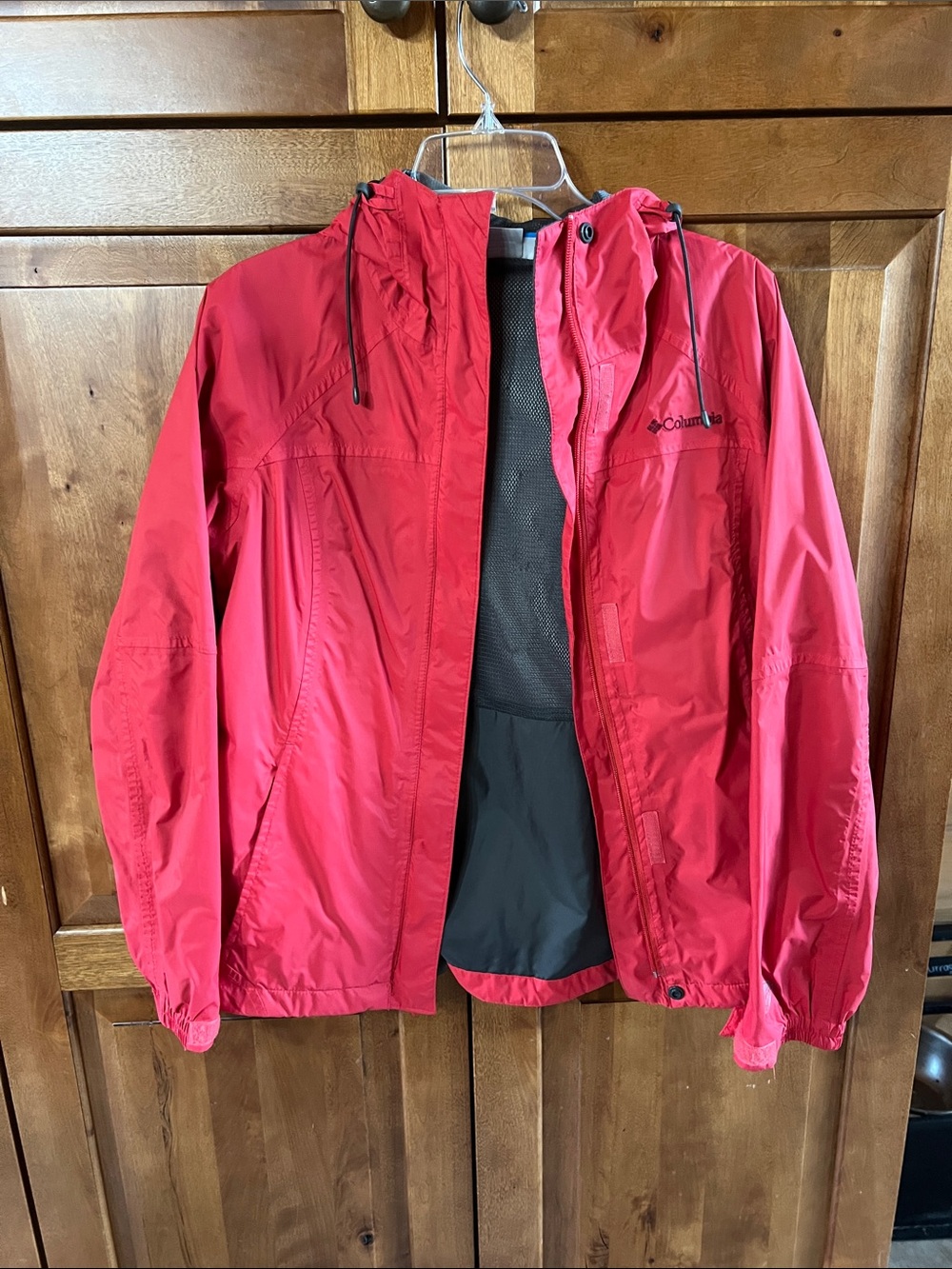 Columbia Women's Red Hooded Shell Jacket
